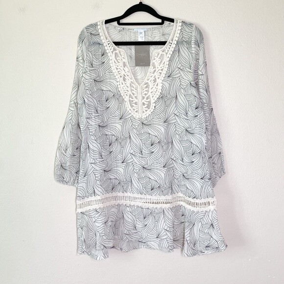 Eberjey Anthropologie Sea Leaves Nayalya Dress S M Petite Swim